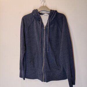 Danskin Blue Zip-Up Hoodie Lightweight Adjustable Hood | XL